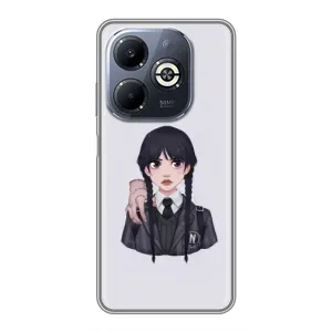 Чехлы Венсдей на Infinix Smart 8 Plus Уэнсдей (AlphaPrint) (Уэнздей и Вещь)