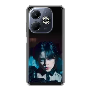 Чехлы Венсдей на Infinix Smart 8 Plus Уэнсдей (AlphaPrint) (взгляд Уэнздей)