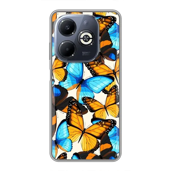 Чохол з принтом «Яскраві метелики» для Infinix Smart 8 Plus Чохол з принтом «Яскраві метелики» для Infinix Smart 8 Plus