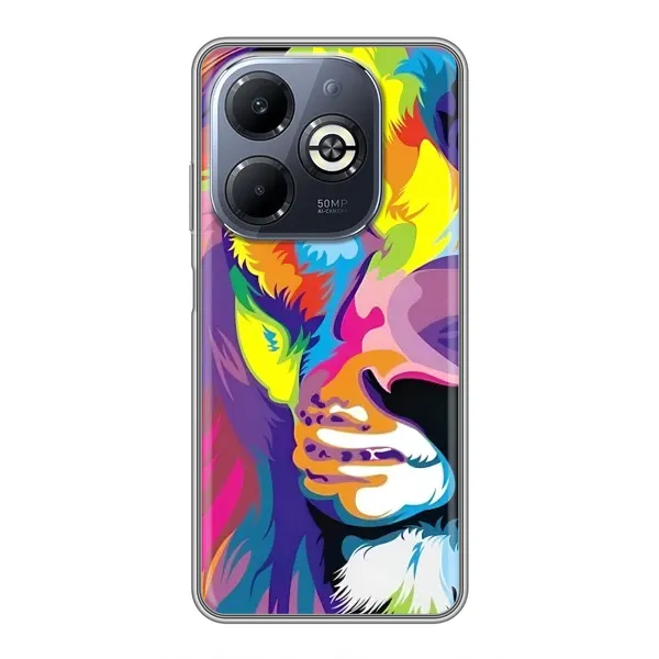 Чохол з принтом «Яскравий Лев» для Infinix Smart 8 Plus Чохол з принтом «Яскравий Лев» для Infinix Smart 8 Plus