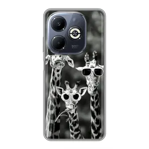 Силіконовий чохол з КАРТИНКАМИ літо для Infinix Smart 8 Plus (AlphaPrint) (Жирафи в окулярах)