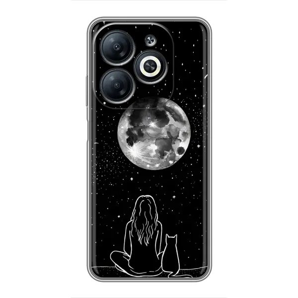 Чехол с принтом «Девушка с котом» для Infinix Smart 8