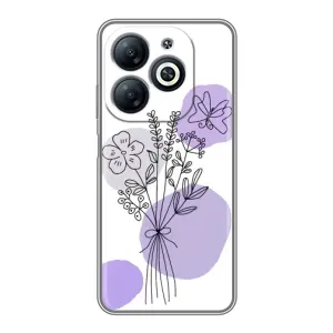 Силконовий чохол з принтом в квітах на Infinix Smart 8 (Букет фіолетова абстракція)