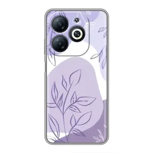 Силконовий чохол з принтом в квітах на Infinix Smart 8 (Фіолетове листя абстракція)