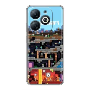 Чехол Майнкрафт на Infinix Smart 8 (AlphaPrint) Minecraft (фон Minecraft)