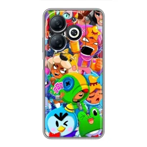 Чехлы Brawl Stars для Infinix Smart 8 (AlphaPrint) (Герои Бравл Старс)
