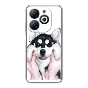 Чехол с Хаски для Infinix Smart 8 - (AlphaPrint) (Хаски улыбака)