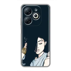 Чехол с печатью для Infinix Smart 8 - (Мода) (AlphaPrint) (Красивая девочка)