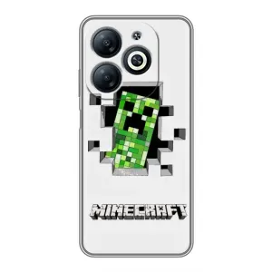 Чехол Майнкрафт на Infinix Smart 8 (AlphaPrint) Minecraft (крипер Майнкрафт)