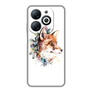 Чехлы с картинкой Лисички для Infinix Smart 8 (VPrint) (Лисичка в цветочках)
