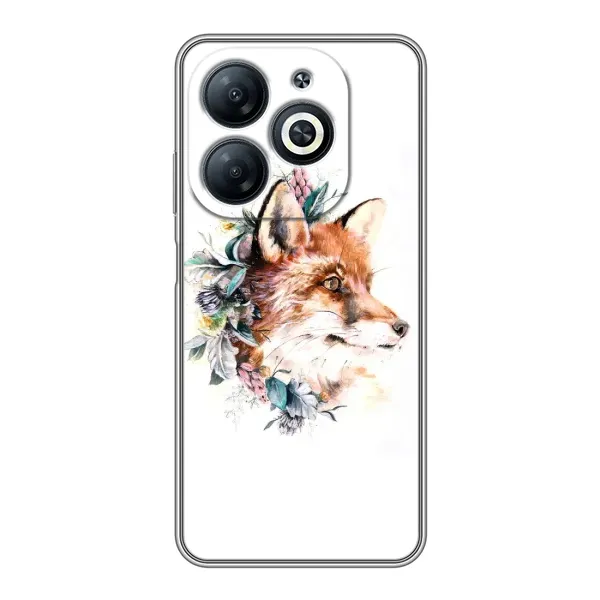 Чохол з принтом «Лиса в квітах» для Infinix Smart 8