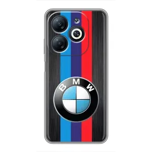Чехол для Инфиникс Смарт 8 - с принтом БМВ (AlphaPrint) (Лого BMW)
