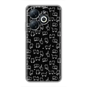 Чехол с принтом для Infinix Smart 8 (AlphaPrint) Модные коты (Меленькие котики)