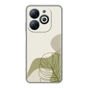 Силконовий чохол з принтом в квітах на Infinix Smart 8 (Зелена монстера дизайн)