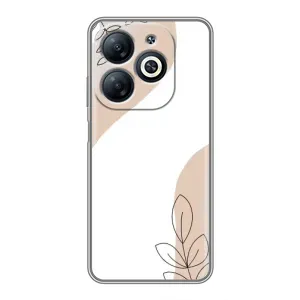 Силконовий чохол з принтом в квітах на Infinix Smart 8 (Нюдова гілочка абстракція)