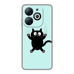 Чехол с принтом для Infinix Smart 8 (AlphaPrint) Модные коты (Падающий кот)