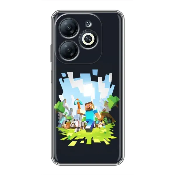 Чохол з принтом «персонажі Minecraft» для Infinix Smart 8 Чохол з принтом «персонажі Minecraft» для Infinix Smart 8