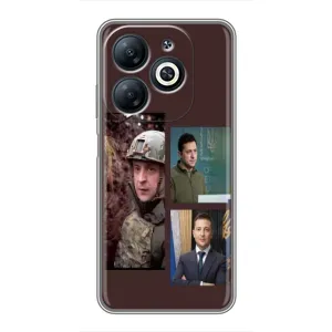 Чехол для Infinix Smart 8 (AlphaPrint - с принтом Зеленского) (Президент)