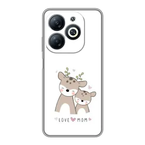Чехол с принтом «Оленята мама и малыш» для Infinix Smart 8