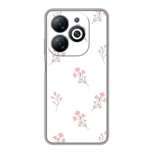 Чехол с розовым рисунком для Infinix Smart 8 (Розовые цветы)