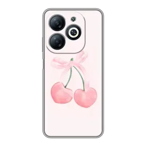 Чехол с розовым рисунком для Infinix Smart 8 (Розовые вишни)