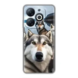 Чехол с Хаски для Infinix Smart 8 - (AlphaPrint) (Селфи ХАски)