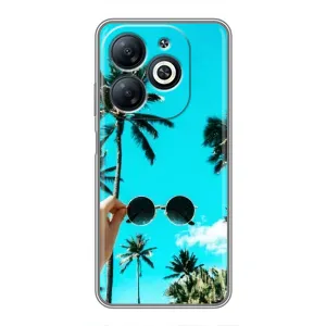 Силиконовый чехол с КАРТИНКАМИ лето для Infinix Smart 8 (AlphaPrint) (Взгляд лето)