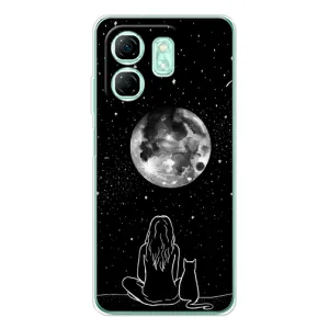 Чехол с рисунком кот на Infinix Smart 9 (Девушка с котом)