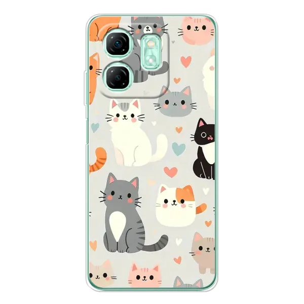 Чехол с принтом «Коллаж котов» для Infinix Smart 9 Чехол с принтом «Коллаж котов» для Infinix Smart 9
