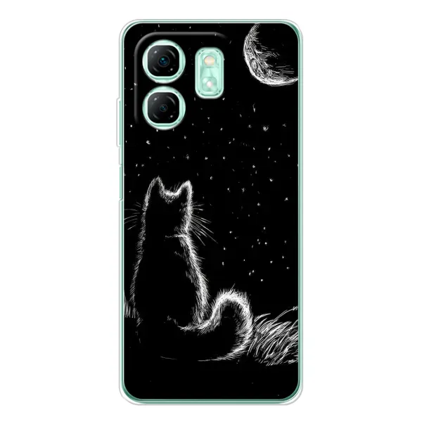 Чехол с принтом «Котик и луна» для Infinix Smart 9