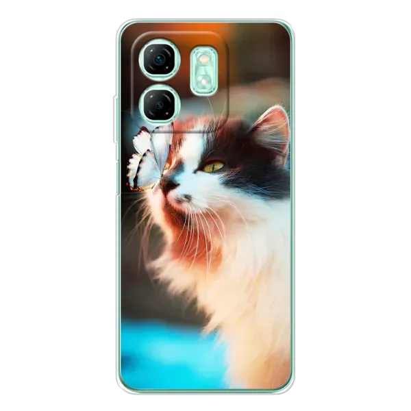 Чехол с принтом «Котик с бабочкой» для Infinix Smart 9