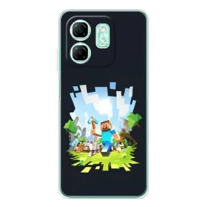 Чехол Майнкрафт на Infinix Smart 9 (AlphaPrint) Minecraft (персонажи Minecraft)