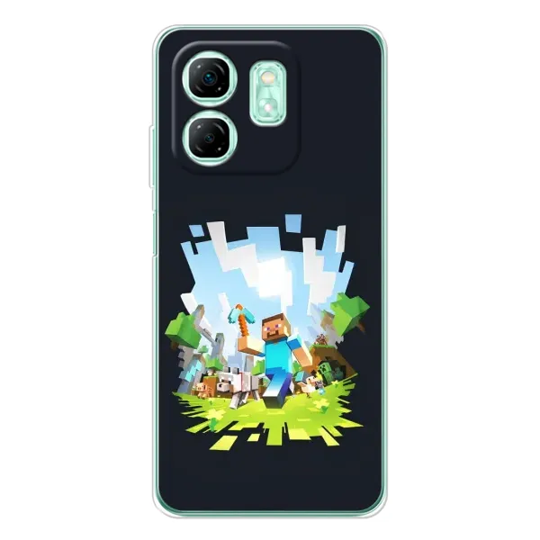 Чехол с принтом «персонажи Minecraft» для Infinix Smart 9 Чехол с принтом «персонажи Minecraft» для Infinix Smart 9
