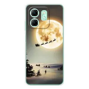 Новогодние, Праздничные Чехлы для Infinix Smart 9 - 2024 год (Санта на луне)