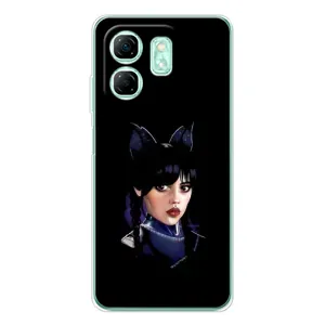 Чехлы Венсдей на Infinix Smart 9 Уэнсдей (AlphaPrint) (серьезная Уэнздей)