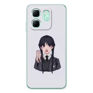 Чехлы Венсдей на Infinix Smart 9 Уэнсдей (AlphaPrint) (Уэнздей и Вещь)