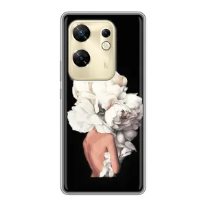 Чехлы (ART) Цветы на Infinix Zero 30 (VPrint) (Белые цветы)