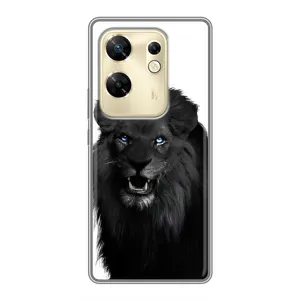 Чехлы с картинками животных Infinix Zero 30 (Черный ЛЕВ)