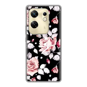 Чехлы с Цветами для Infinix Zero 30 (VPrint) (Цветочки на черном)