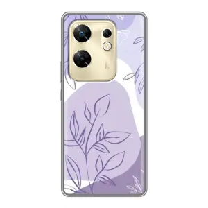 Силиконовый чехол с принтом в цветах на Infinix Zero 30 (Фиолетовые листья абстракция)