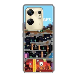 Чехол Майнкрафт на Infinix Zero 30 (AlphaPrint) Minecraft (фон Minecraft)