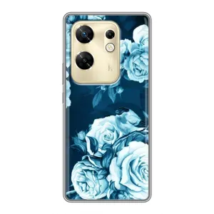 Чехлы (ART) Цветы на Infinix Zero 30 (VPrint) (Голубые Бутоны)