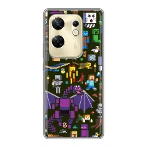 Чехол Майнкрафт на Infinix Zero 30 (AlphaPrint) Minecraft (Коллаж Майнкрафт)