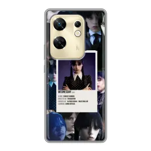 Чехлы Венсдей на Infinix Zero 30 Уэнсдей (AlphaPrint) (коллаж Уэнздей)