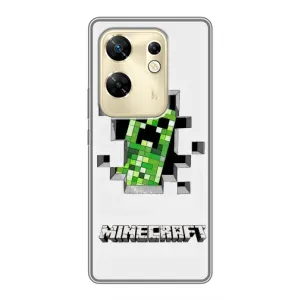 Чехол Майнкрафт на Infinix Zero 30 (AlphaPrint) Minecraft (крипер Майнкрафт)