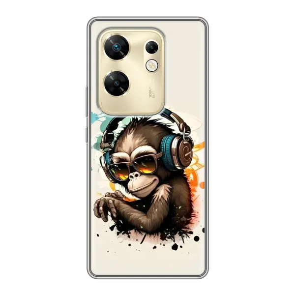 Чехол с принтом «Макака в наушниках» для Infinix Zero 30 Чехол с принтом «Макака в наушниках» для Infinix Zero 30