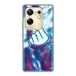 Чехол с принтом для Infinix Zero 30 (AlphaPrint - Знак сердечка) (Радужное сердце)