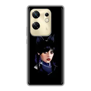Чехлы Венсдей на Infinix Zero 30 Уэнсдей (AlphaPrint) (серьезная Уэнздей)