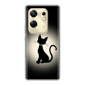 Чехол с принтом для Infinix Zero 30 (AlphaPrint) Модные коты (Силуэт котика)
