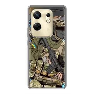 Чехлы с картинкой ЗСУ для Infinix Zero 30 (AlphaPrint) (Воин ВСУ)